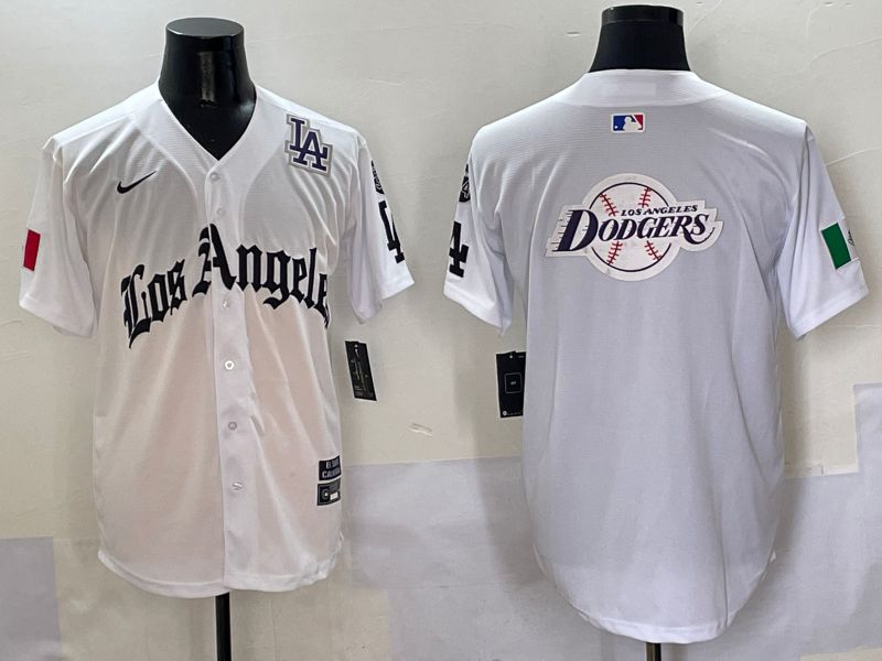 Men Los Angeles Dodgers Blank White Five generations Joint Name 2025 Nike MLB Jersey style 34